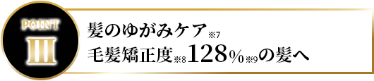 髪のゆがみケア 毛髪矯正度※7128%の髪へ