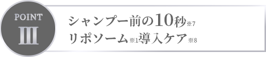 シャンプー前の10秒リポソーム導入ケア